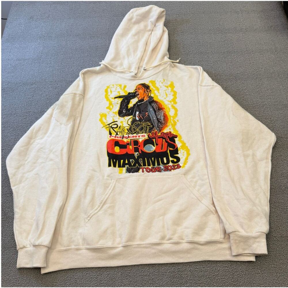 Jerzees Nublend Mens Extra Large Travis Scott Circus Maximus Tour 2023 Hoodie‎